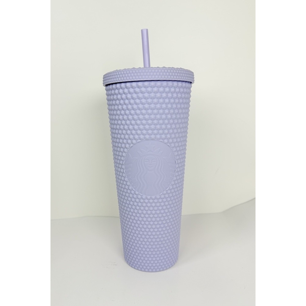 Starbucks Holiday 2021 Matte Lavender Lilac Studded Cold Cup Tumbler 24 oz